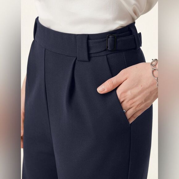 NWT OGL Ponte-De-Roma High Rise Pull-on Wide Leg Pant with Adjustable Bar Size L - Picture 8 of 10